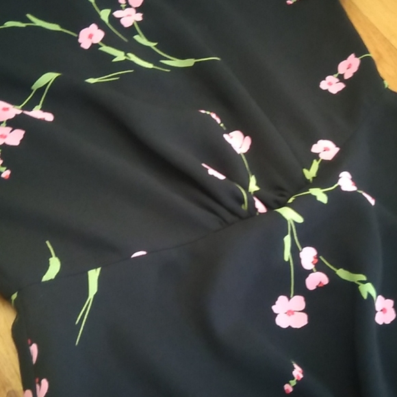Portman's black flowery dress with ruffle size 8 - Picture 7 of 8